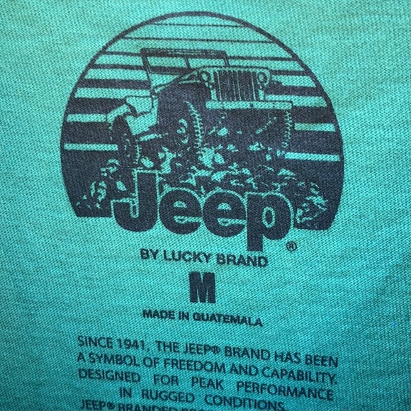 Lucky Brand mens size medium Jeep Wrangler hunter green short sleeve tee - Picture 6 of 8